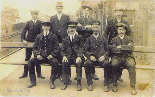 Swalwell station staff in North Eastern Railway days